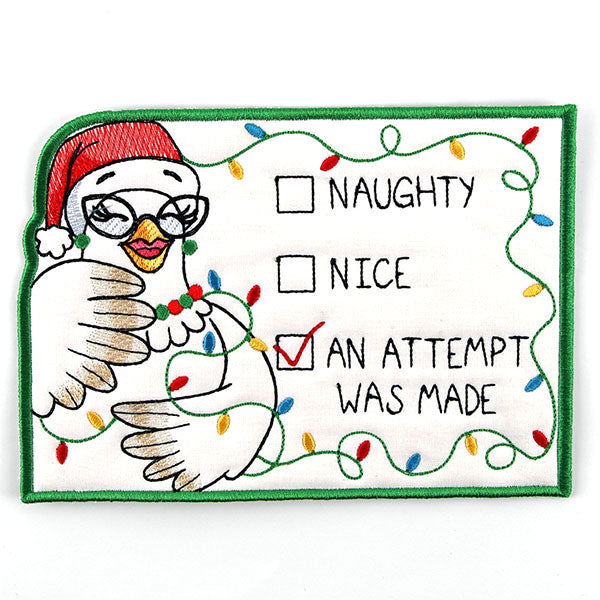 An Attempt Was Made Chicken Mug Rug (In-the-Hoop)