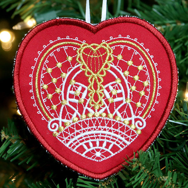 Regal Renaissance Heart Ornament (In-the-Hoop)