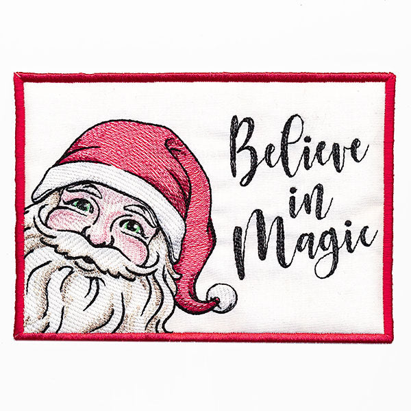 Believe in Magic Santa Mug Rug (In-the-Hoop)