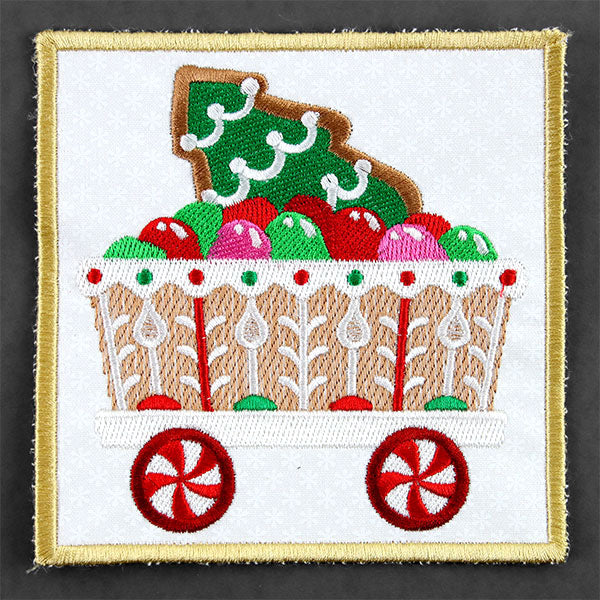 Christmas Gingerbread Train Coaster - Car 4 (In-the-Hoop)