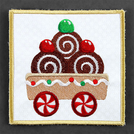 Christmas Gingerbread Train Coaster - Car 2 (In-the-Hoop)