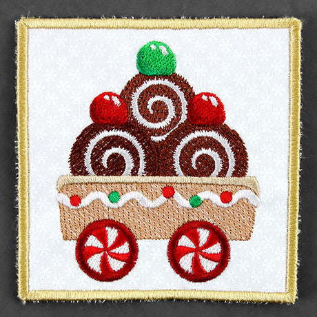 Christmas Gingerbread Train Coaster - Car 2 (In-the-Hoop)