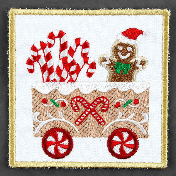 Christmas Gingerbread Train Coaster - Car 3 (In-the-Hoop)