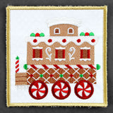 Christmas Gingerbread Train Coaster - Caboose (In-the-Hoop)