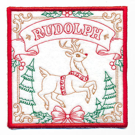 Santa's Reindeer Team Coaster - Rudolph (In-the-Hoop)