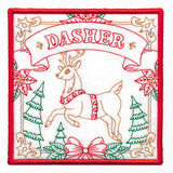 Santa's Reindeer Team Coaster - Dasher (In-the-Hoop)
