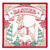 Santa's Reindeer Team Coaster - Dasher (In-the-Hoop)