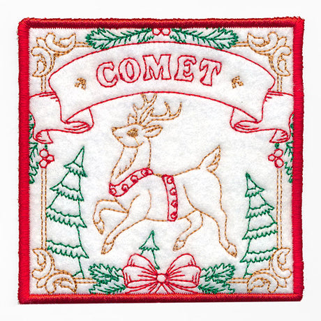 Santa's Reindeer Team Coaster - Comet (In-the-Hoop)