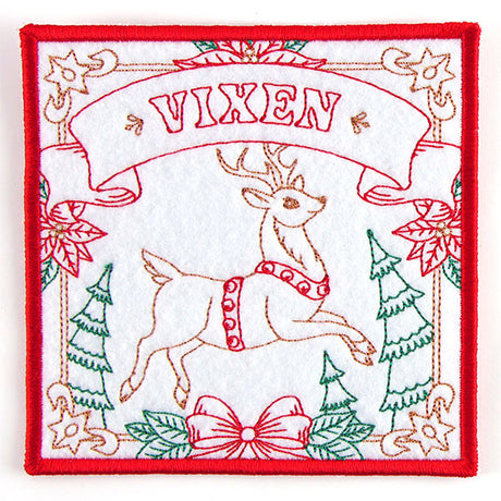 Santa's Reindeer Team Coaster - Vixen (In-the-Hoop)