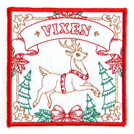 Santa's Reindeer Team Coaster - Vixen (In-the-Hoop)
