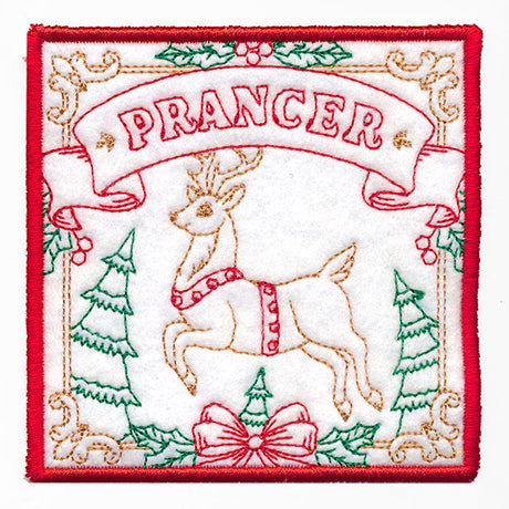 Santa's Reindeer Team Coaster - Prancer (In-the-Hoop)