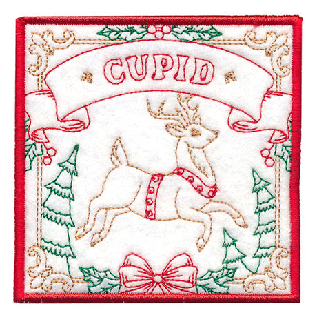 Santa's Reindeer Team Coaster - Cupid (In-the-Hoop)
