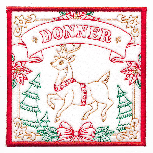 Santa's Reindeer Team Coaster - Donner (In-the-Hoop)