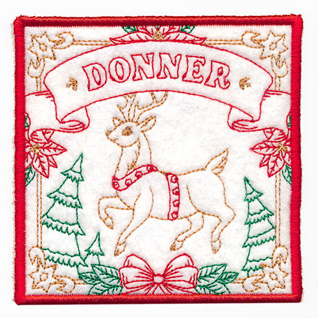 Santa's Reindeer Team Coaster - Donner (In-the-Hoop)