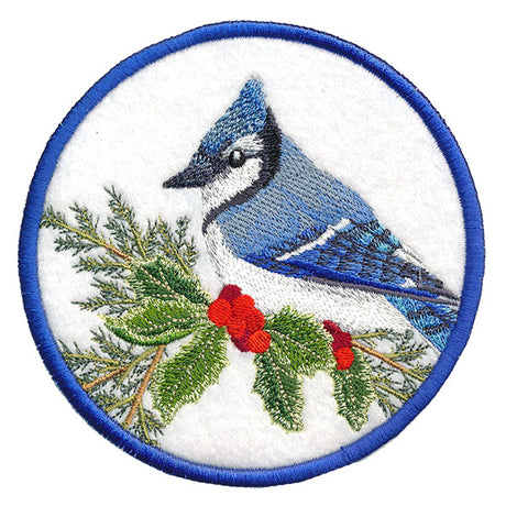 Winter Cheer Coaster - Blue Jay (In-the-Hoop)