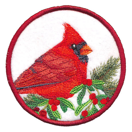 Winter Cheer Coaster - Cardinal (In-the-Hoop)