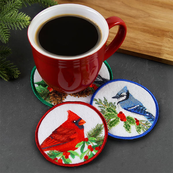 Winter Cheer Coaster - Chickadee (In-the-Hoop)