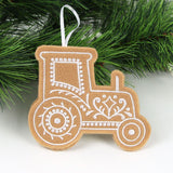 Farm Gingerbread Cookie Ornament - Tractor (In-the-Hoop)