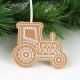 Farm Gingerbread Cookie Ornament - Tractor (In-the-Hoop)