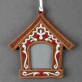 Gingerbread House Photo Frame Ornament (Lace)