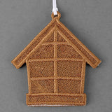 Gingerbread House Photo Frame Ornament (Lace)