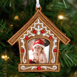Gingerbread House Photo Frame Ornament (Lace)