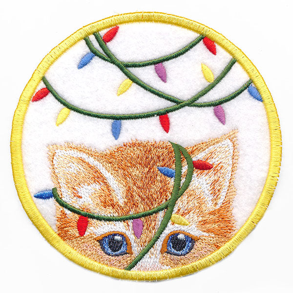 Here Christmas Kitty Kitty Coaster 1 (In-the-Hoop)