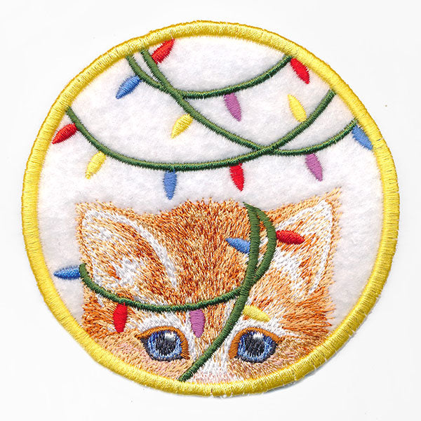 Here Christmas Kitty Kitty Coaster 1 (In-the-Hoop)
