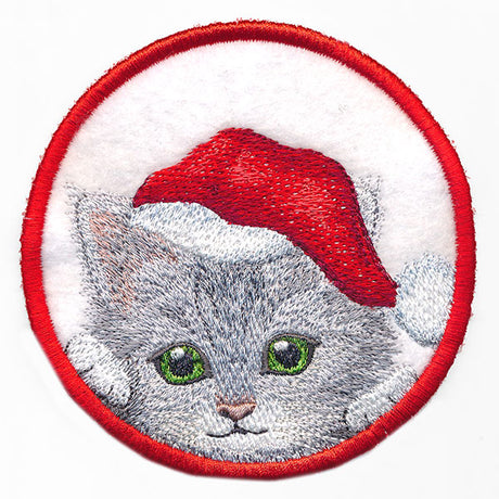 Here Christmas Kitty Kitty Coaster 2 (In-the-Hoop)