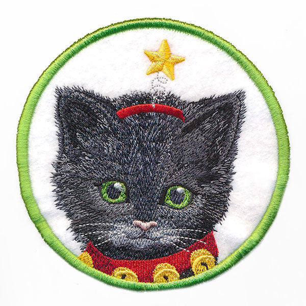 Here Christmas Kitty Kitty Coaster 3 (In-the-Hoop)