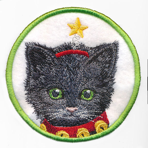 Here Christmas Kitty Kitty Coaster 3 (In-the-Hoop)