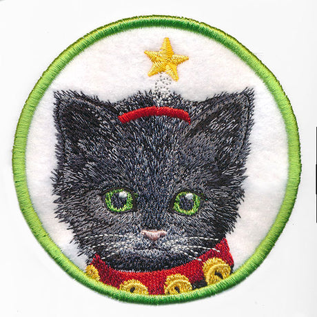 Here Christmas Kitty Kitty Coaster 3 (In-the-Hoop)