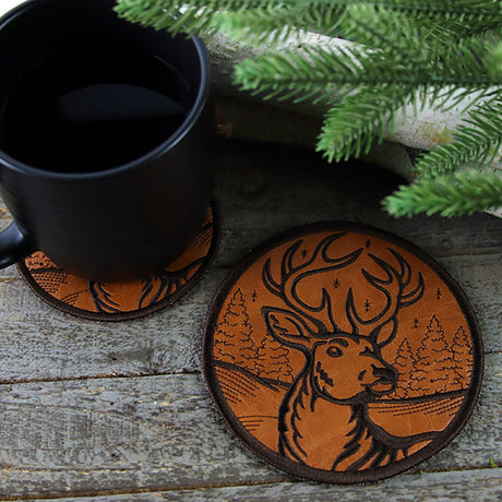 Winter Deer Coaster (In-the-Hoop)