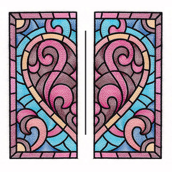 Heart Stained Glass Square - Split