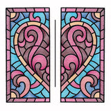 Heart Stained Glass Square - Split