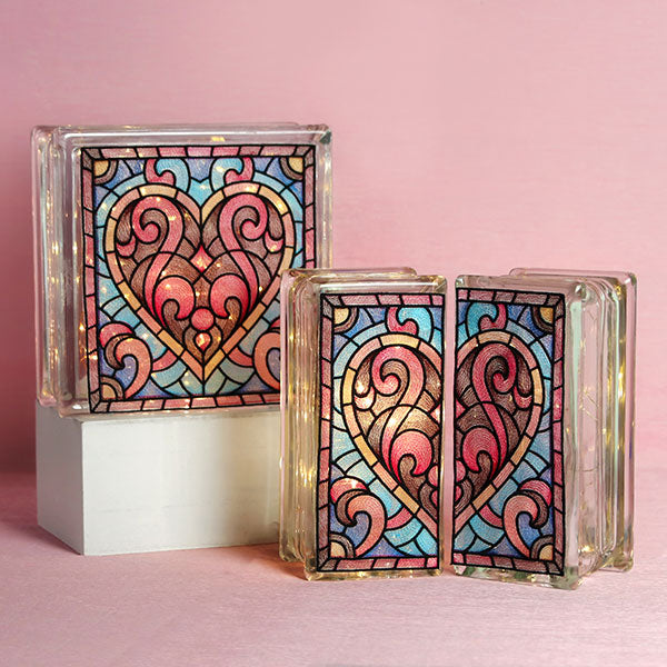 Heart Stained Glass Square - Split