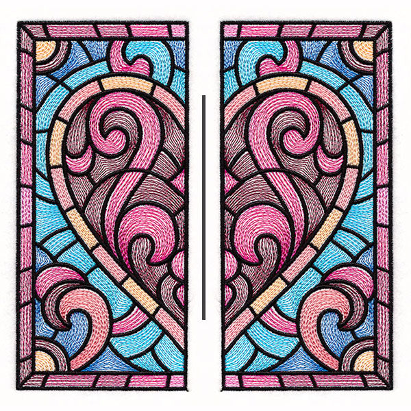 Heart Stained Glass Square - Split