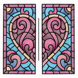 Heart Stained Glass Square - Split
