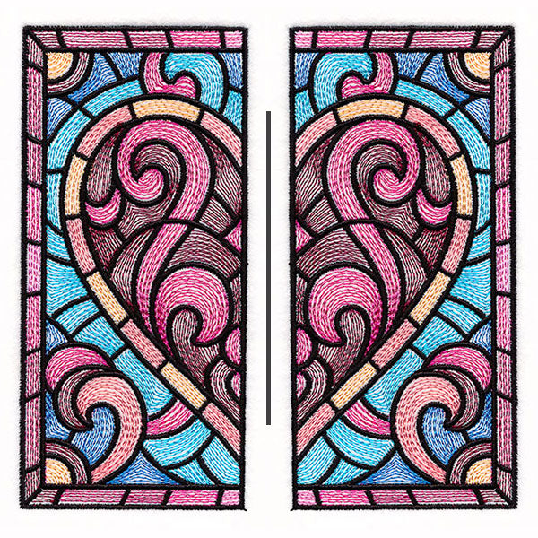 Heart Stained Glass Square - Split