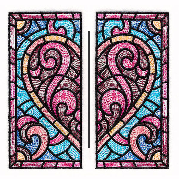Heart Stained Glass Square - Split
