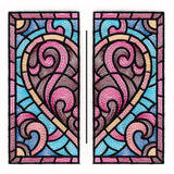 Heart Stained Glass Square - Split