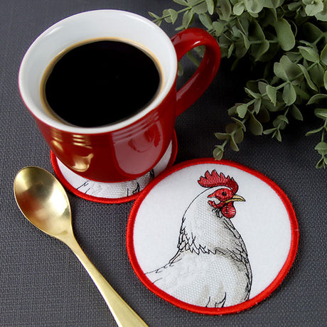 Farmhouse Chicken Coaster (In-the-Hoop)