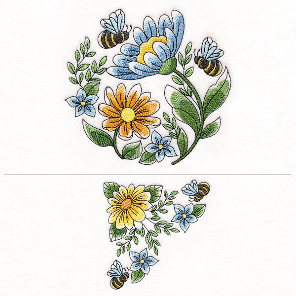 Buzzing Bees & Daisies Pillow Pair