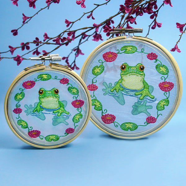 Frog on the Pond Shadowbox (Organza)