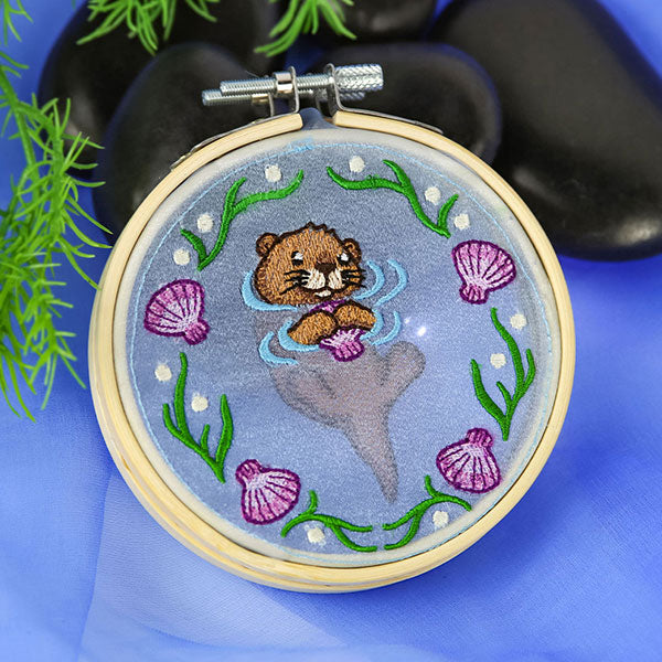 Otter in the Sea Shadowbox (Organza)