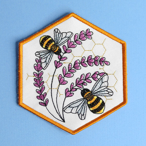 Oh Honey Bee & Lavender Coaster (In-the-Hoop)