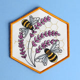 Oh Honey Bee & Lavender Coaster (In-the-Hoop)