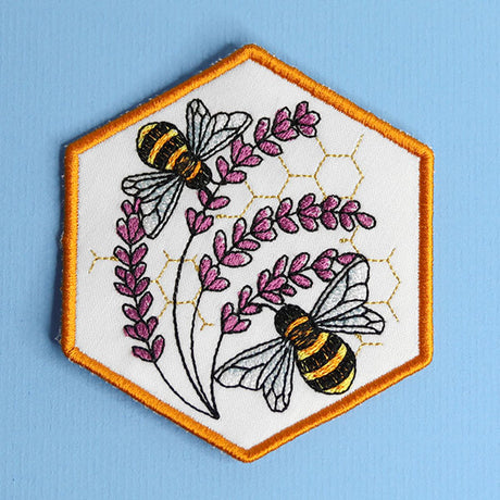 Oh Honey Bee & Lavender Coaster (In-the-Hoop)