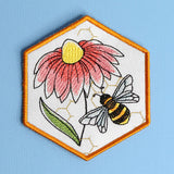 Oh Honey Bee & Echinacea Coaster (In-the-Hoop)