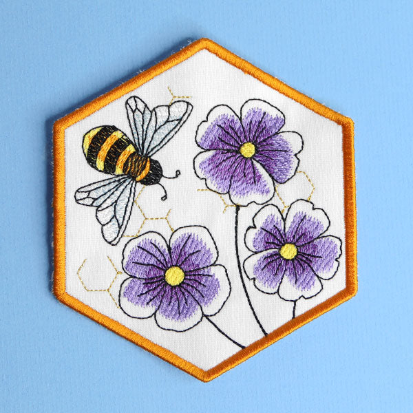 Oh Honey Bee & Violet Coaster (In-the-Hoop)